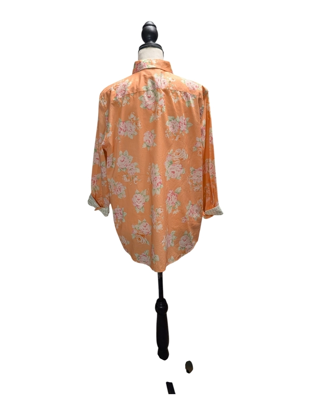 NWT Jones New York Signature Peach Floral Cotton Button-Up - Picture 3 of 8